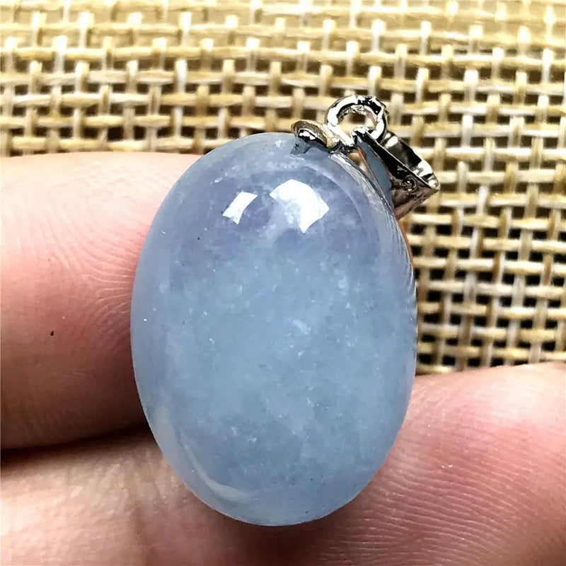 Natural Aquamarine Necklace Pendant Jewelry Clear Crystal Silver Stone AAAAA