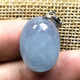 Natural Aquamarine Necklace Pendant Jewelry Clear Crystal Silver Stone AAAAA