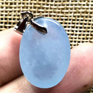 Natural Aquamarine Necklace Pendant Jewelry Clear Crystal Silver Stone AAAAA