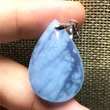 Aquamarine Pendant Natural Healing Crystal 29x20x8mm Beads Ocean Stone Silver