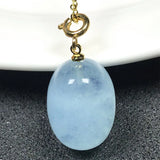Natural Aquamarine Pendant 925 Silver Healing Crystal