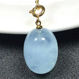 Natural Aquamarine Pendant 925 Silver Healing Crystal