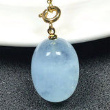 Natural Aquamarine Pendant 925 Silver Healing Crystal