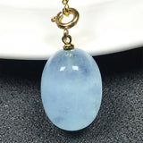 Natural Aquamarine Pendant 925 Silver Healing Crystal