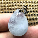 Natural Aquamarine Pendant Jewelry Crystal Silver Beads Beauty Gemstone AAAAA