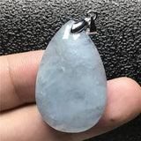 Natural Aquamarine Pendant Jewelry Clear Crystal Silver Necklace AAAAA