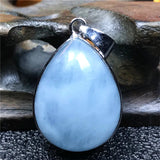 Natural Aquamarine Pendant Silver Sterling For Women Men