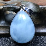 Natural Aquamarine Pendant Silver Sterling For Women Men