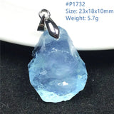 Natural Aquamarine Stone Necklace Pendant Ocean Crystal Healing Beads Jewelry