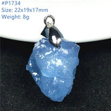 Natural Aquamarine Stone Necklace Pendant Ocean Crystal Healing Beads Jewelry