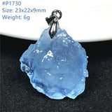 Natural Aquamarine Stone Necklace Pendant Ocean Crystal Healing Beads Jewelry
