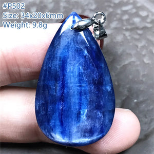 Natural Kyanite Pendant Healing Gift Reiki Crystal Beads Cat Eye Stone Silver