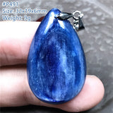 Natural Kyanite Pendant Healing Gift Reiki Crystal Beads Cat Eye Stone Silver