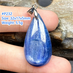 Natural Kyanite Pendant Healing Gift Reiki Crystal Beads Cat Eye Stone Silver