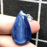 Natural Kyanite Pendant Jewelry Cat Eye Effect Silver Water Drop Stone