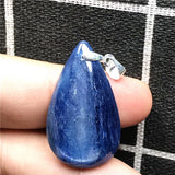 Natural Kyanite Pendant Jewelry Cat Eye Effect Silver Water Drop Stone