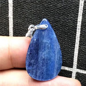Natural Kyanite Pendant Jewelry Cat Eye Effect Silver Water Drop Stone