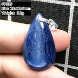 Natural Kyanite Pendant Jewelry Cat Eye Effect Silver Water Drop Stone