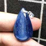 Natural Kyanite Pendant Jewelry Cat Eye Effect Silver Water Drop Stone