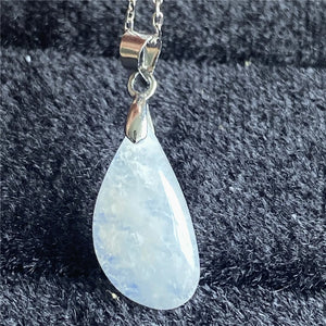 Natural Light Moonstone Crystal Pendant Jewelry Luck Gift Silver Chains