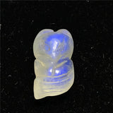 Natural Light Moonstone Pendant Fox Carved Crystal Beads Gift