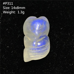 Natural Light Moonstone Pendant Fox Carved Crystal Beads Gift