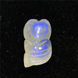 Natural Light Moonstone Pendant Fox Carved Crystal Beads Gift