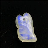 Natural Light Moonstone Pendant Fox Carved Crystal Beads Gift