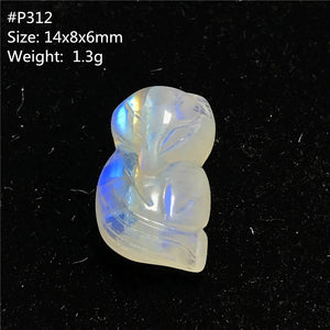 Natural Light Moonstone Pendant For Women Lady Man Fox Carved Crystal Beads