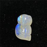 Natural Light Moonstone Pendant For Women Lady Man Fox Carved Crystal Beads