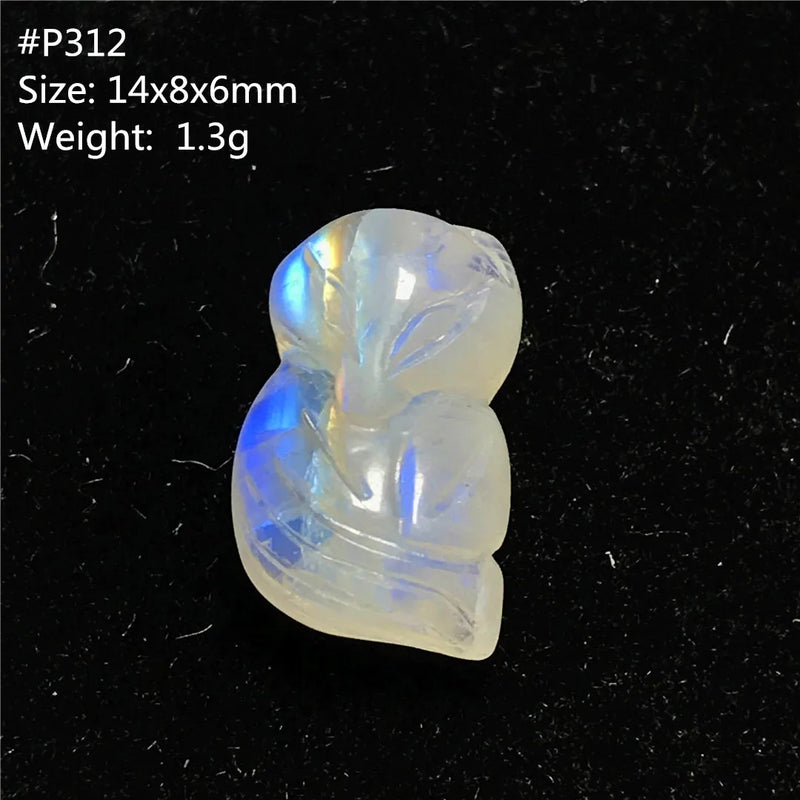 Natural Light Moonstone Pendant For Women Lady Man Fox Carved Crystal Beads