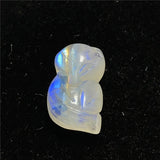 Natural Light Moonstone Pendant For Women Lady Man Fox Carved Crystal Beads