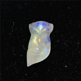 Natural Light Moonstone Pendant Fox Carved Crystal Beads Love Healing Gift