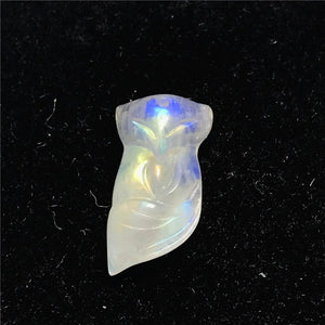 Natural Light Moonstone Pendant Fox Carved Crystal Beads Love Healing Gift
