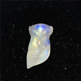 Natural Light Moonstone Pendant Fox Carved Crystal Beads Love Healing Gift