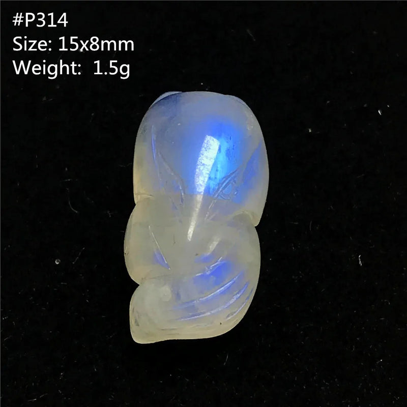Moonstone Pendant Fox Carved Crystal Beads Love Healing Gift