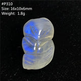 Natural Light Moonstone Pendant Lady Man Fox Carved Crystal Beads AAAAA