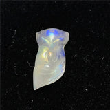 Natural Light Moonstone Pendant Fox Carved Crystal Beads Love Healing Gift