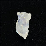 Natural Light Moonstone Pendant Fox Carved Crystal Beads Love Healing Gift