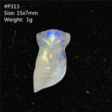 Natural Light Moonstone Pendant Fox Carved Crystal Beads Love Healing Gift
