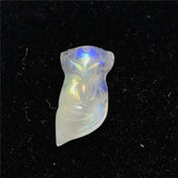 Natural Light Moonstone Pendant Fox Carved Crystal Beads Love Healing Gift
