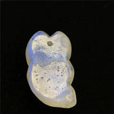 Natural Light Moonstone Pendant Lady Man Fox Carved Crystal Beads AAAAA