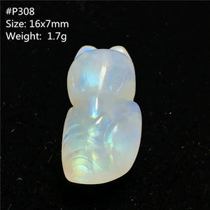 Moonstone Pendant Carved Fox Crystal Beads Love Luck Healing Gift