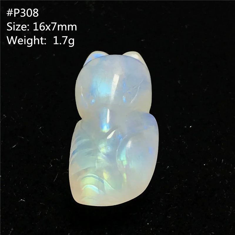 Moonstone Pendant Carved Fox Crystal Beads Love Luck Healing Gift
