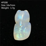 Moonstone Pendant Carved Fox Crystal Beads Love Luck Healing Gift
