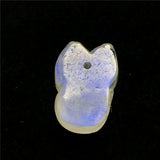 Natural Light Moonstone Pendant Fox Carved Crystal Beads Luck Love Healing Gift