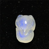 Natural Light Moonstone Pendant Fox Carved Crystal Beads Luck Love Healing Gift