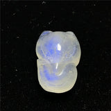 Natural Light Moonstone Pendant Fox Carved Crystal Beads Luck Love Healing Gift