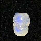 Natural Light Moonstone Pendant Fox Carved Crystal Beads Luck Love Healing Gift
