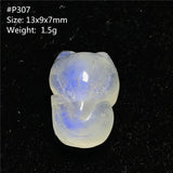 Natural Light Moonstone Pendant Fox Carved Crystal Beads Luck Love Healing Gift